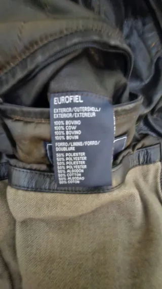 Chaquetón de cuero marrón hombre