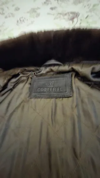 Chaquetón de cuero marrón hombre