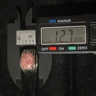 Anillo de acero inoxidable con Rodocrosita natural