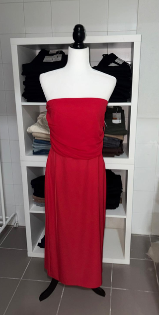 Vestido elegante rojo talla44(pequeño).Tienda onli