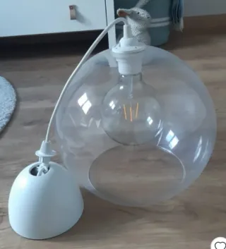 Lámpara colgante cristal y plástico