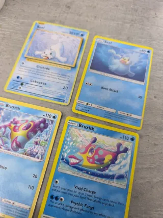 Lote de 4 Cartas Pokémon: Seel y Bruxish