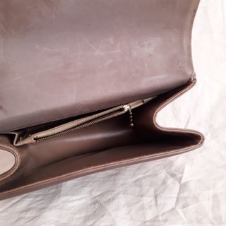 Bolso mano vintage años 50 beige/marrón