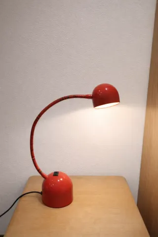 Lámpara escritorio roja retro/vintage Italia 60-70