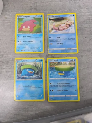 Cartas Pokémon Slowpoke y Lotad