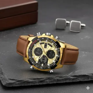 Reloj Sanda Dorado y Marrón para Hombre