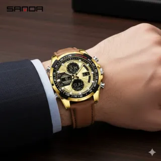Reloj Sanda Dorado y Marrón para Hombre