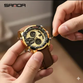 Reloj Sanda Dorado y Marrón para Hombre