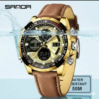 Reloj Sanda Dorado y Marrón para Hombre
