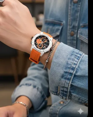 Reloj Fairwhale Cronógrafo Naranja/Plata