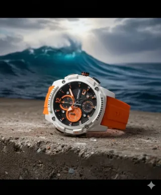 Reloj Fairwhale Cronógrafo Naranja/Plata