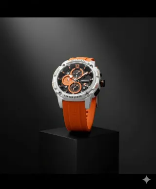 Reloj Fairwhale Cronógrafo Naranja/Plata