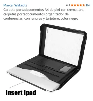 Carpeta portadocumentos de piel negra