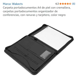Carpeta portadocumentos de piel negra