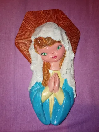 Figura Virgen Escayola Orando