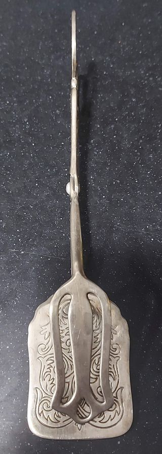 Pinzas de servir de metal plateado Ornamentado