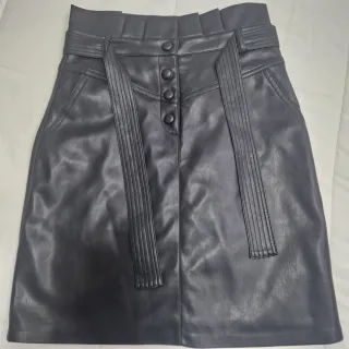 Falda efecto cuero Morgan negra