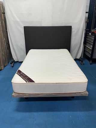 Base Tapizada y Colchón Viscoelástico 120x180