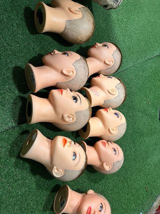 9 Cabezas de maniquí para peluquería