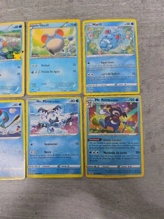 Lote Cartas Pokémon: Marill, Mr. Mime, Mr. Rime