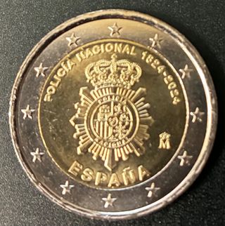 Moneda 2€ Conmemorativa Policía Nacional 2024