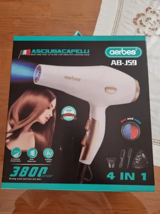 Asciugacapelli Aerbes AB-J59 Bianco/Oro