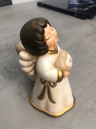 Angioletto portacandele in ceramica