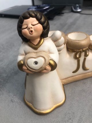 Angioletto portacandele in ceramica