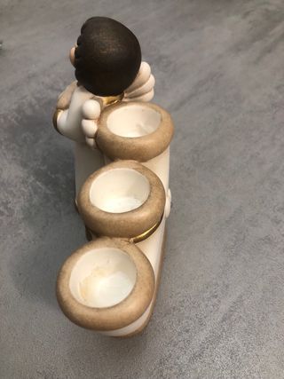 Angioletto portacandele in ceramica