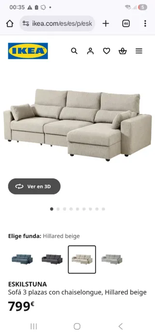 Sofá Eskilstuna Ikea Beige