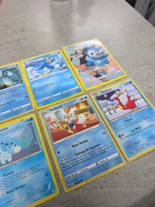 Lote 8 Cartas Pokémon Prinplup, Delibird, Piplup