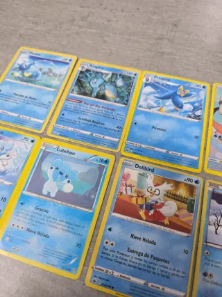 Lote 8 Cartas Pokémon Prinplup, Delibird, Piplup