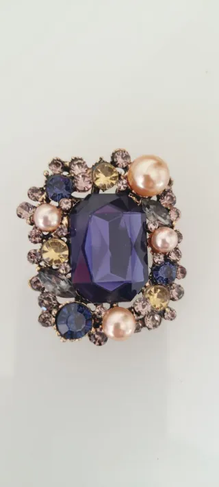 Spilla Ciondolo metallo Antichizzata Blu