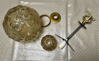 Lámpara colgante vintage cristal dorado