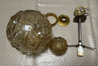 Lámpara colgante vintage cristal dorado