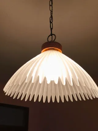 Lámpara de salón cristal y madera