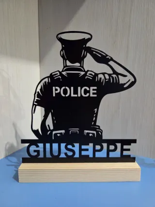 Targhetta decorativa POLICE con nome GIUSEPPE