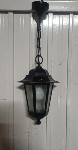 Farol/lampara de techo negro con cristal