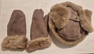 Gorro ruso estilo aviador y manoplas