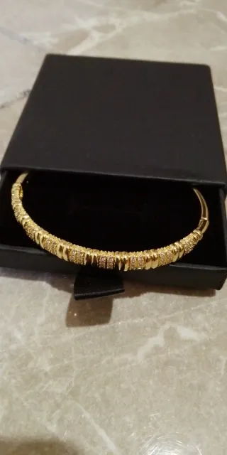 Pulsera bañada en oro con circonitas