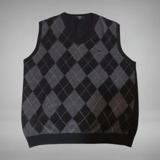 Chaleco Burberry Lana Negro y Gris