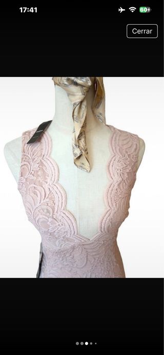 Vestido Bebe Rosa Talla XS Encaje