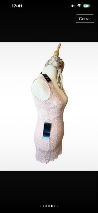 Vestido Bebe Rosa Talla XS Encaje