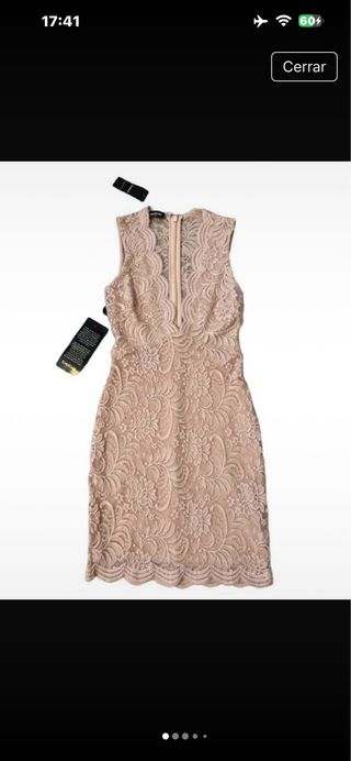 Vestido Bebe Rosa Talla XS Encaje