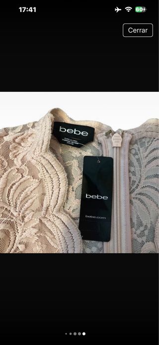 Vestido Bebe Rosa Talla XS Encaje