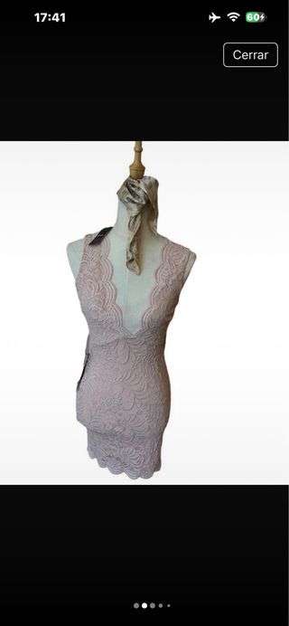 Vestido Bebe Rosa Talla XS Encaje