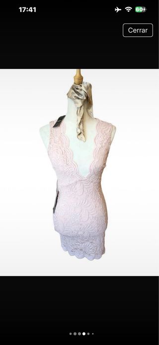 Vestido Bebe Rosa Talla XS Encaje