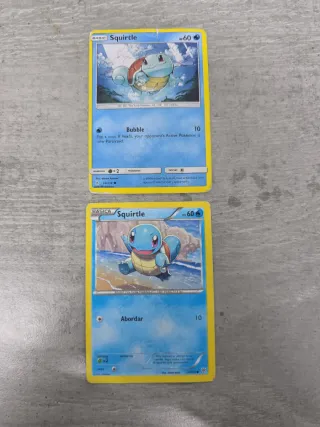 Pack 4 Cartas Pokémon Squirtle y alomomola holo