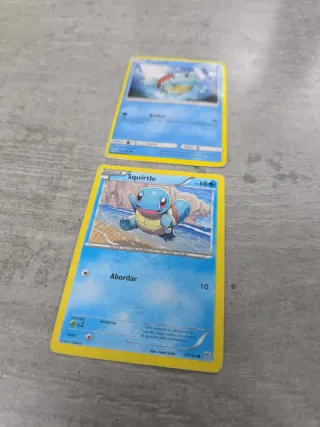 Pack 4 Cartas Pokémon Squirtle y alomomola holo
