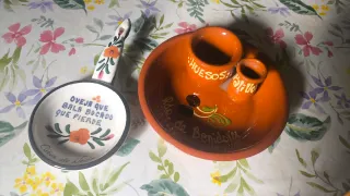 Lote adornos cerámica rústicos y antiguos